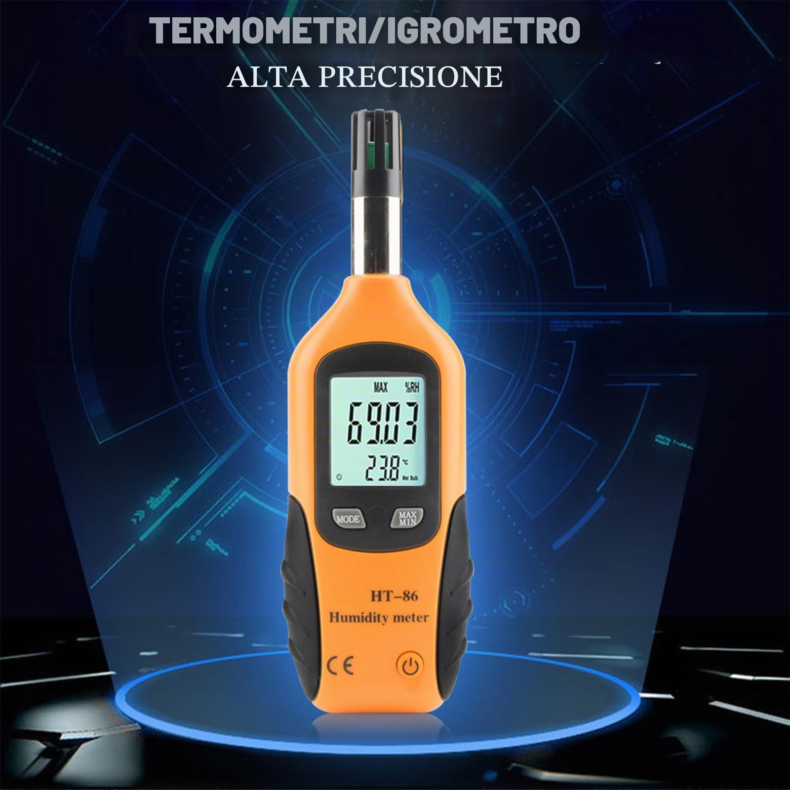 Akozon Tester Umidità, termometro igrometro, termometro digitale, igrometro, temperatura e umidità, misuratori di umidità con schermo LCD retroilluminato