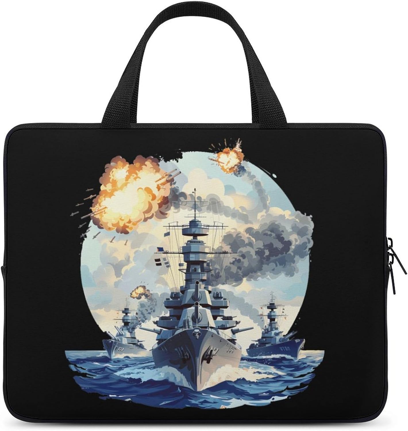 WW2 Warship Cruisers-Naval-Fleets Laptop Bag Print Computer Sleeve Case Protector Briefcase Totes for Women Men