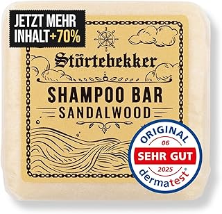 Störtebekker® Premium Shampoo Bar Sandelholz - Festes Shampoo Herren & Damen - 3in1 Duschseife Männer für Haare, Kopfhaut & Bart - Feuchtigkeitsshampoo - vegan, handgefertigt - 100g
