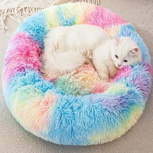 Miniatura 9 de Cama pequeña para gatos, cama nido para perro, cama redonda para conejo, cama para mascotas, cama pequeña para gatitos, cama cálida y esponjosa,