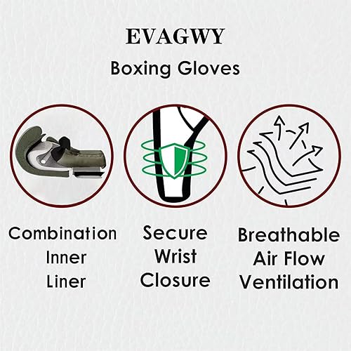 Miniatura 6 de Guantes de boxeo para hombres y mujeres, entrenamiento profesional, adecuados para boxeo, kickboxing, artes marciales mixtas, guantes de saco de
