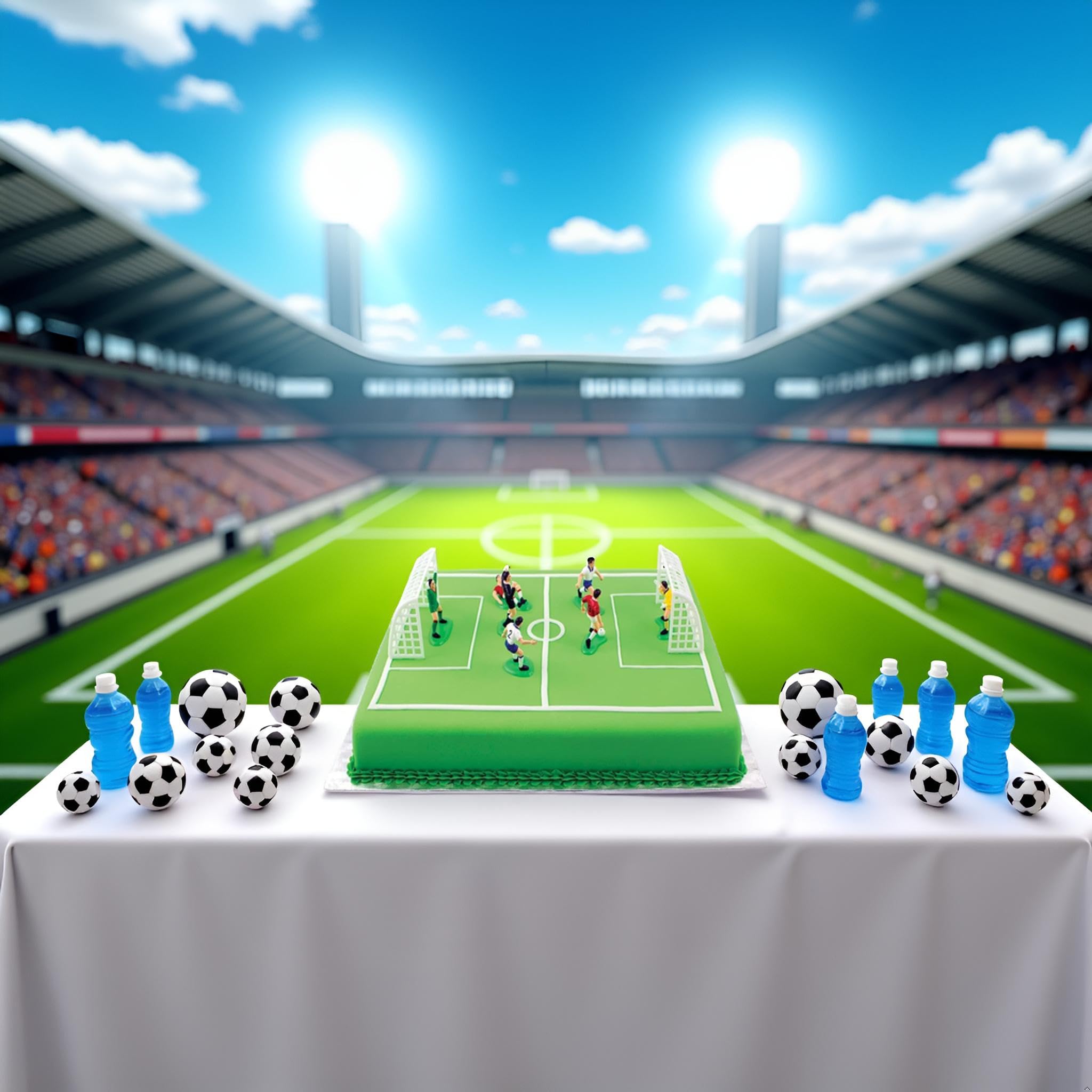 Hsthe Sea 9-delige Voetbal Taarttoppers – Spelers, Doelpalen & Scheidsrechter | Feestdecoratie Voor Cake & Cupcakes