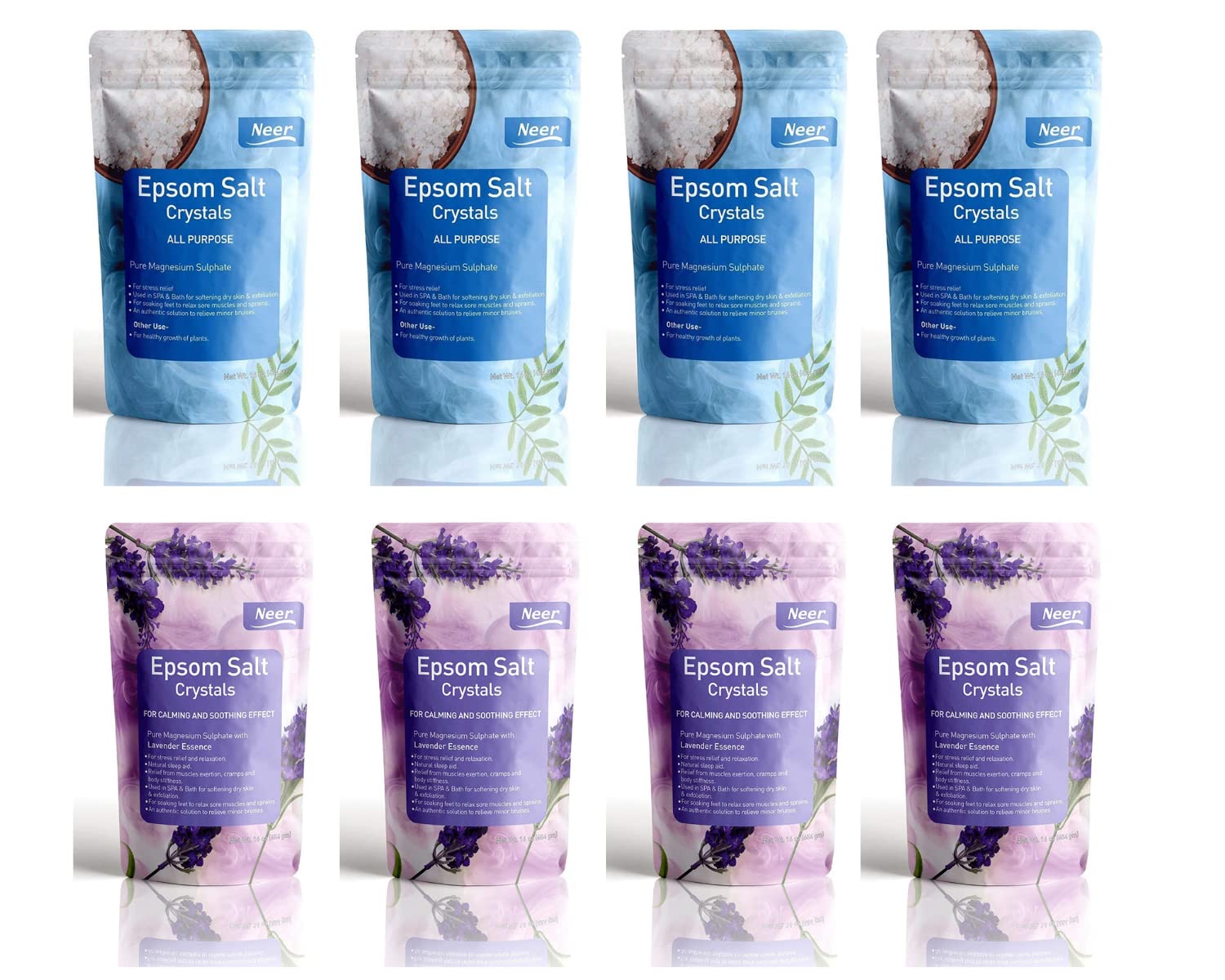 Neer Epsom Salt for At-Home Spa treatment, Exfoliates And Repairs Skin pack of 8 bath salts-picture-30