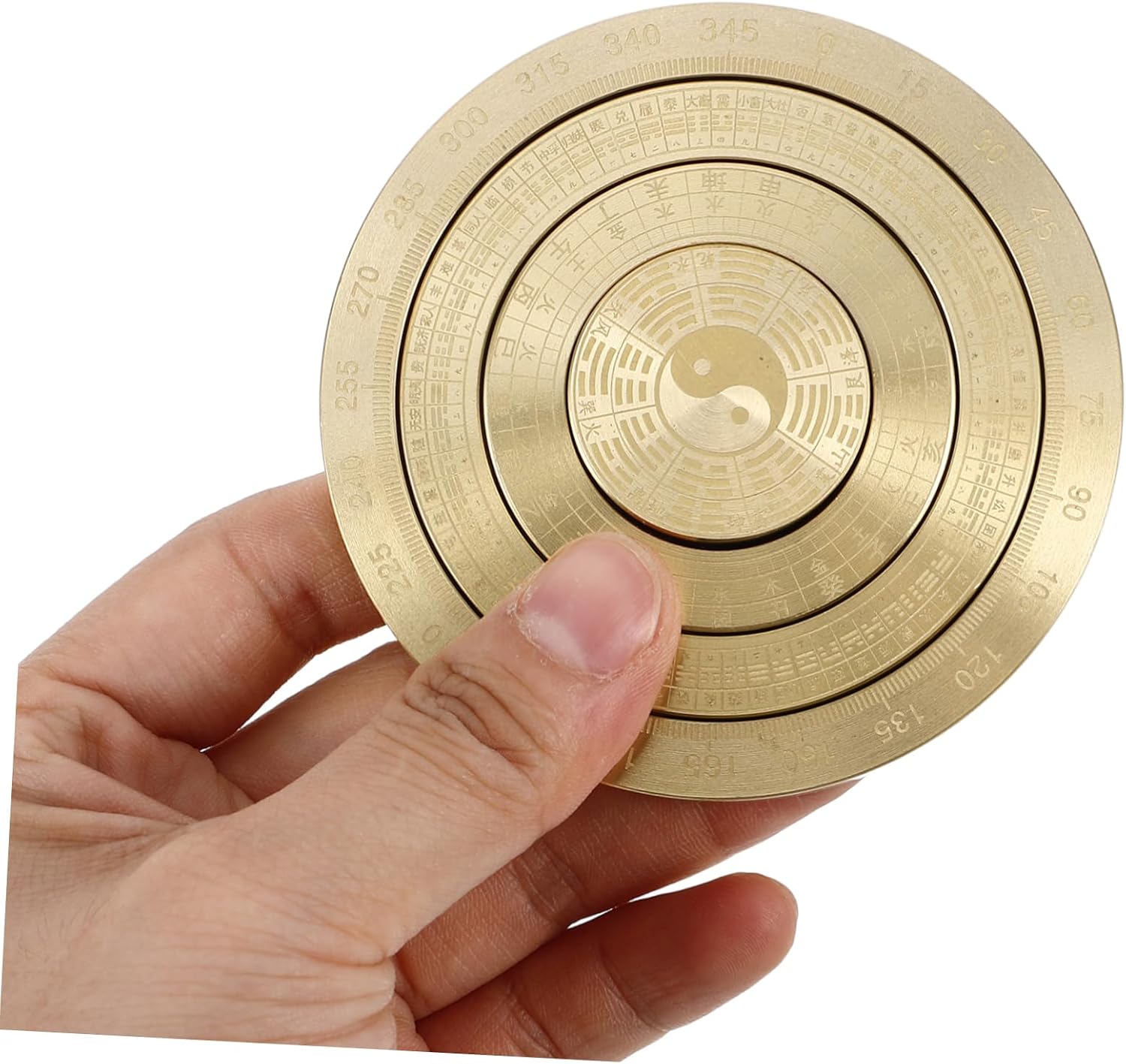 YARNOW Metal Luo Pan Portable Mini Bagua Ornament Tai Chi Feng Shui Decoration for Luck and Relaxation for Chinese Home Decor and Travel Use image 3