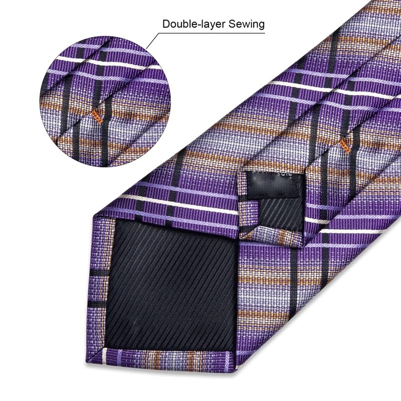 Corbata de seda para hombre con set y accesorios miniatura 6