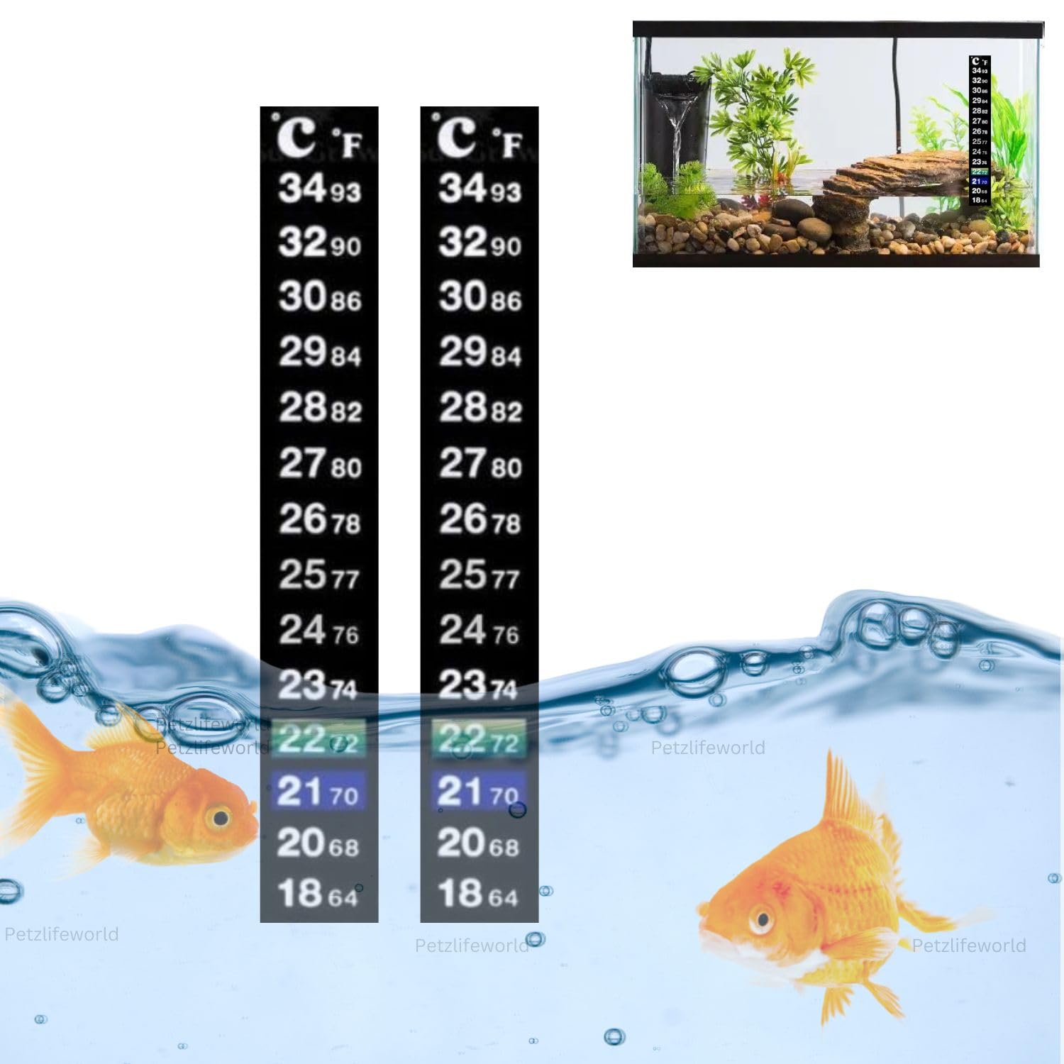VAYINATO® (Pack of 2) Aquarium Sticker Thermometer by Petzlifeworld (B0CK4H2XN5) Amazon Price History, Amazon Price Tracker