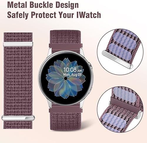 Miniatura 2 de OHOTLOVE Correa de nailon de 0.78 pulgadas compatible con Samsung Galaxy Watch 654 de 1.575 pulgadas, 1.732 pulgadas, Galaxy Watch 5 Pro de 1.772