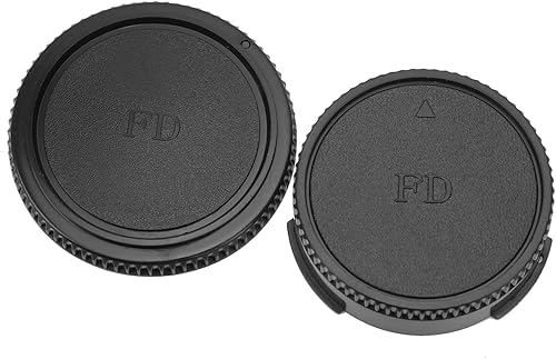 Miniatura 4 de Goshyda Juego de tapa frontal de cámara y tapa de lente trasera, para lente y cuerpo de Canon FD, peso ligero de tamaño pequeño, accesorios de