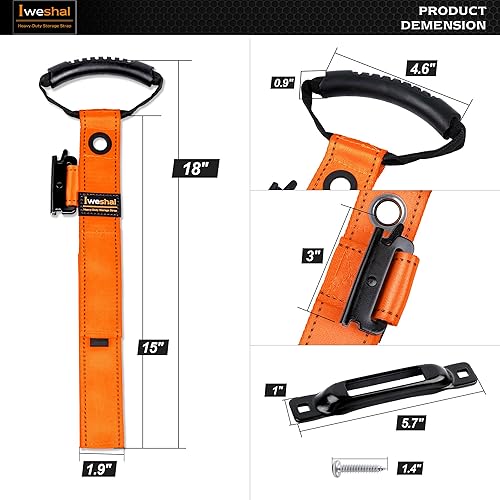 Miniatura 2 de E-Track - Correas de almacenamiento, paquete de 4 correas de almacenamiento resistentes para cables, cables y mangueras organizadas en E-Track,