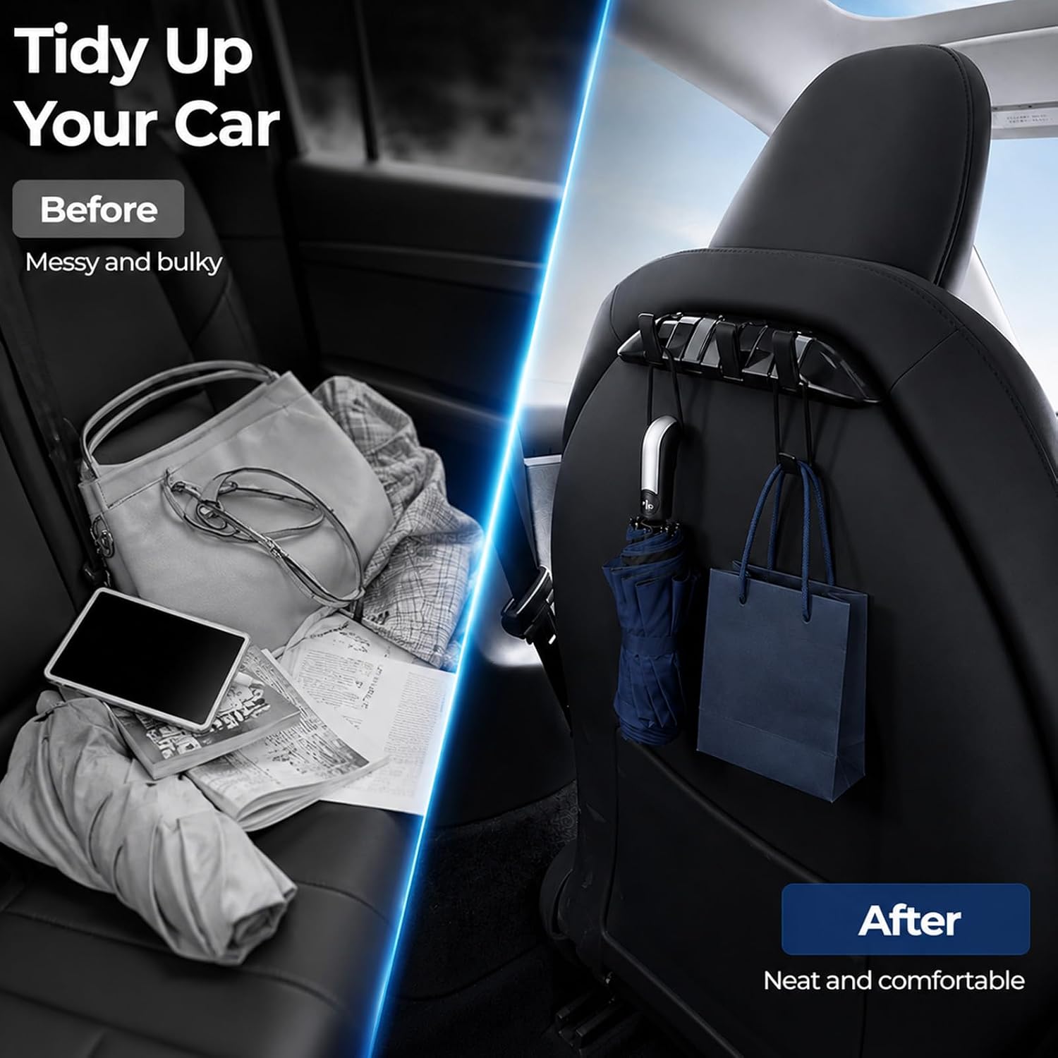 Car Seat Back Hooks For Tesla Model Y/3 Accessories Car Organizer image 2
