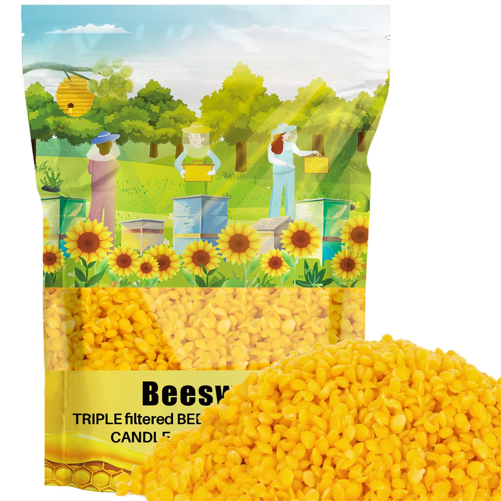 453g Yellow Natural Beeswax Pellets