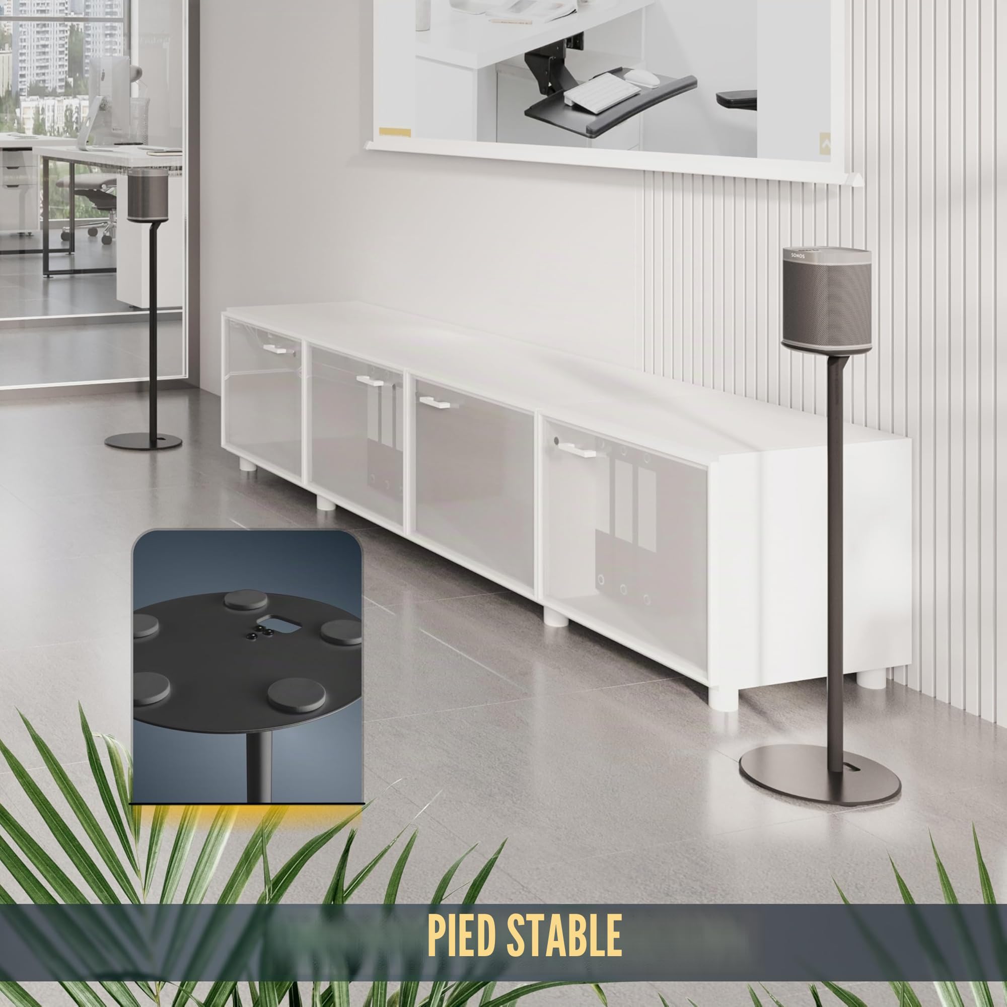 RICOO Support sur Pied pour LH054-F Sonos One & One SL Play:1 Pied de Haut-Parleur Bluetooth Base de Haut-Parleur