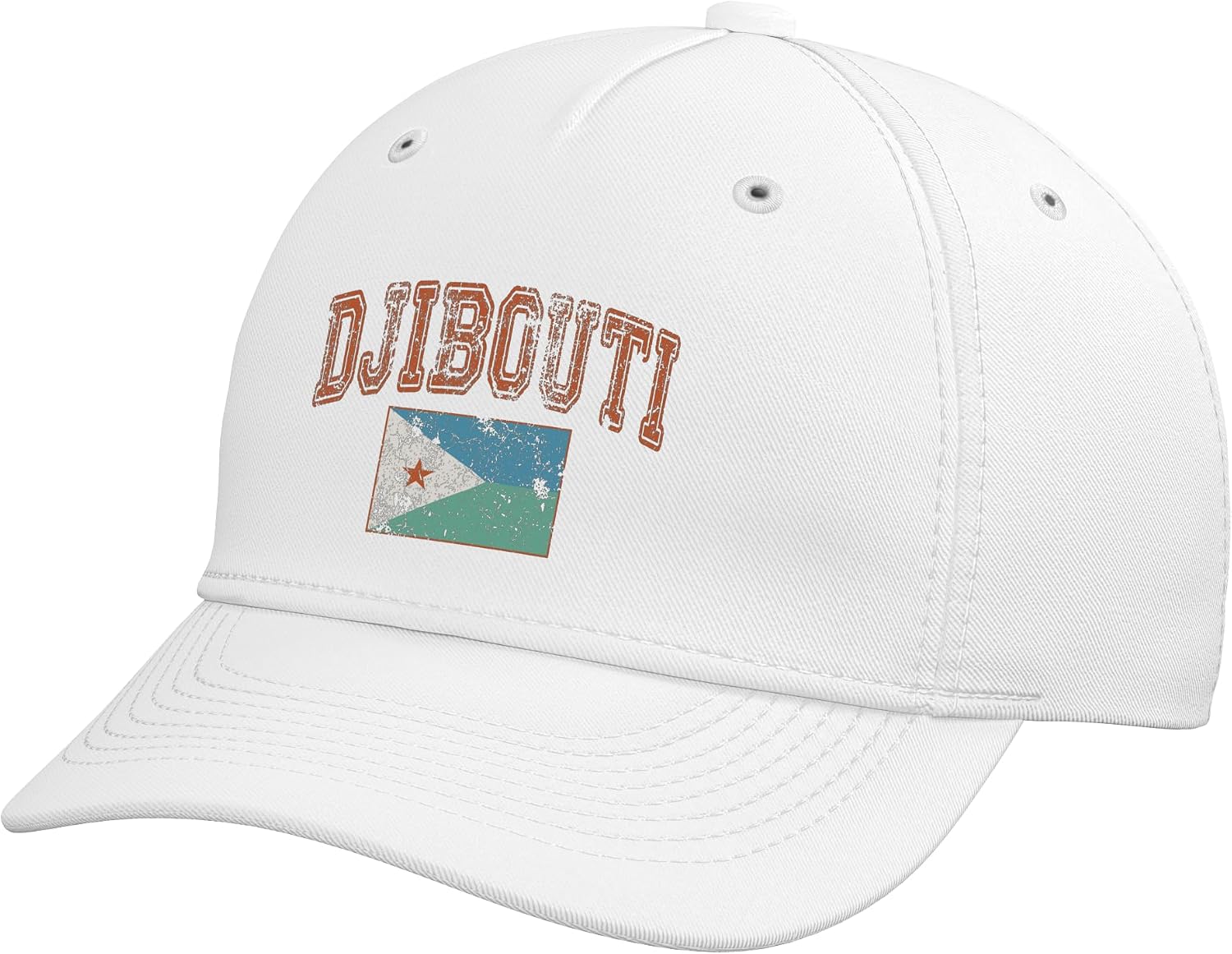 Vintage Retro Faded Djibouti Flag Adjustable Baseball Hat