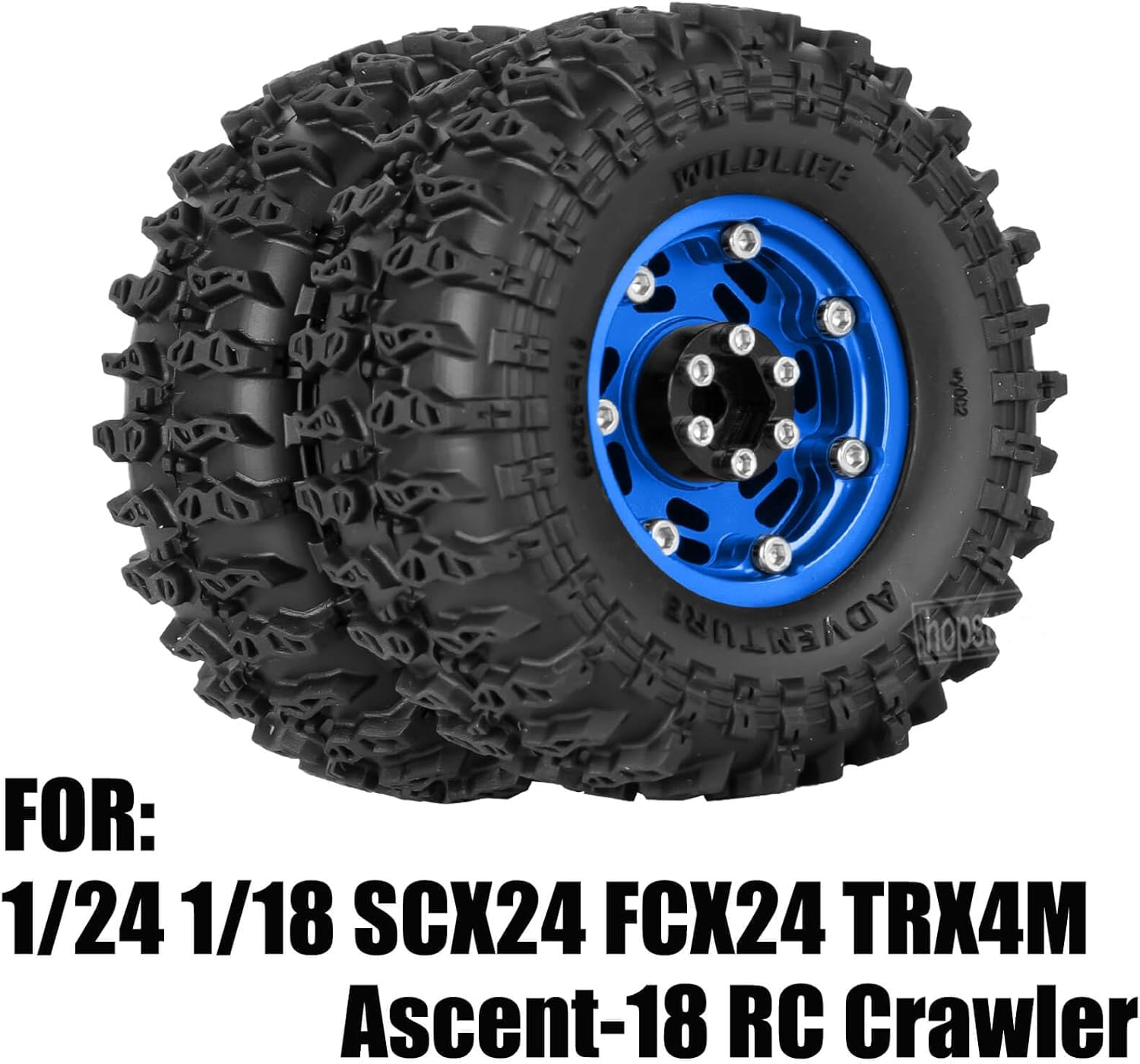 1.3 Dually Beadlock RC Wheel RC Tires for 1/24 1/18 SCX24 FCX24 TRX4M Ascent-18 RC Crawler,Aluminum 1.3" Wheel Hub Rim RC Truck Tires 4pcs w/Adjustable Offset 4PCS Navy Blue