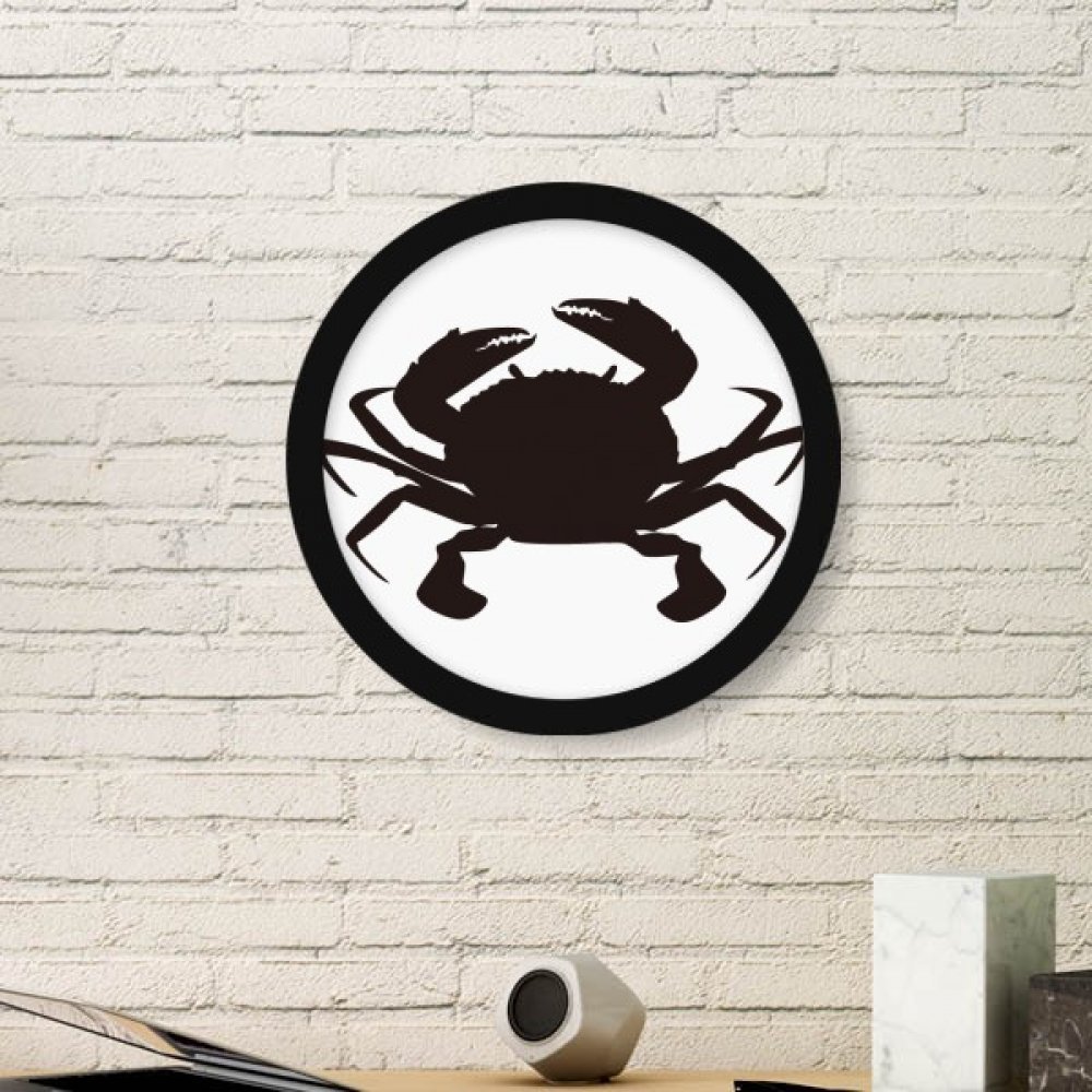 Cadre photo en bois rond crabe noir, élégance marine artisanale