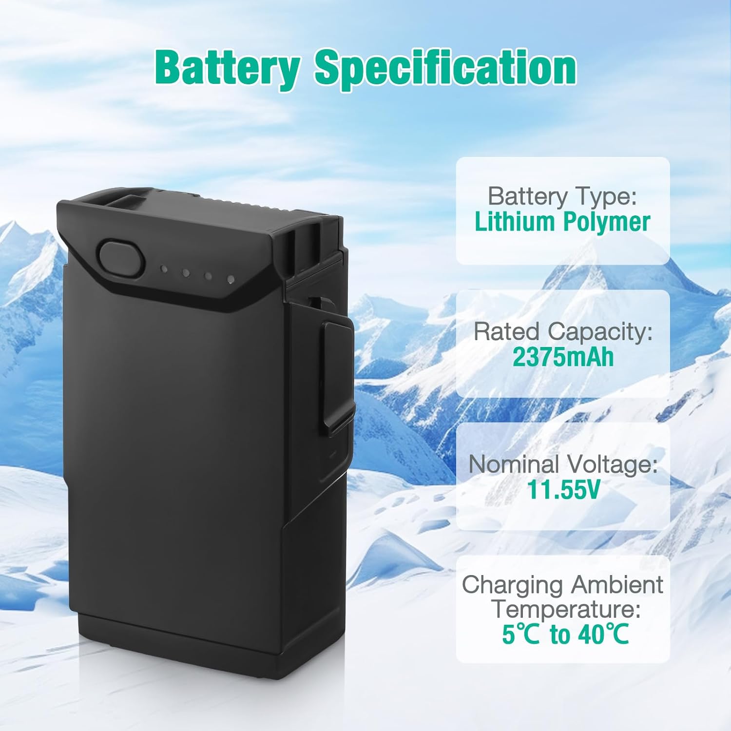 Batería de aire Mavic, batería de vuelo inteligente LiPo de 2375 mAh