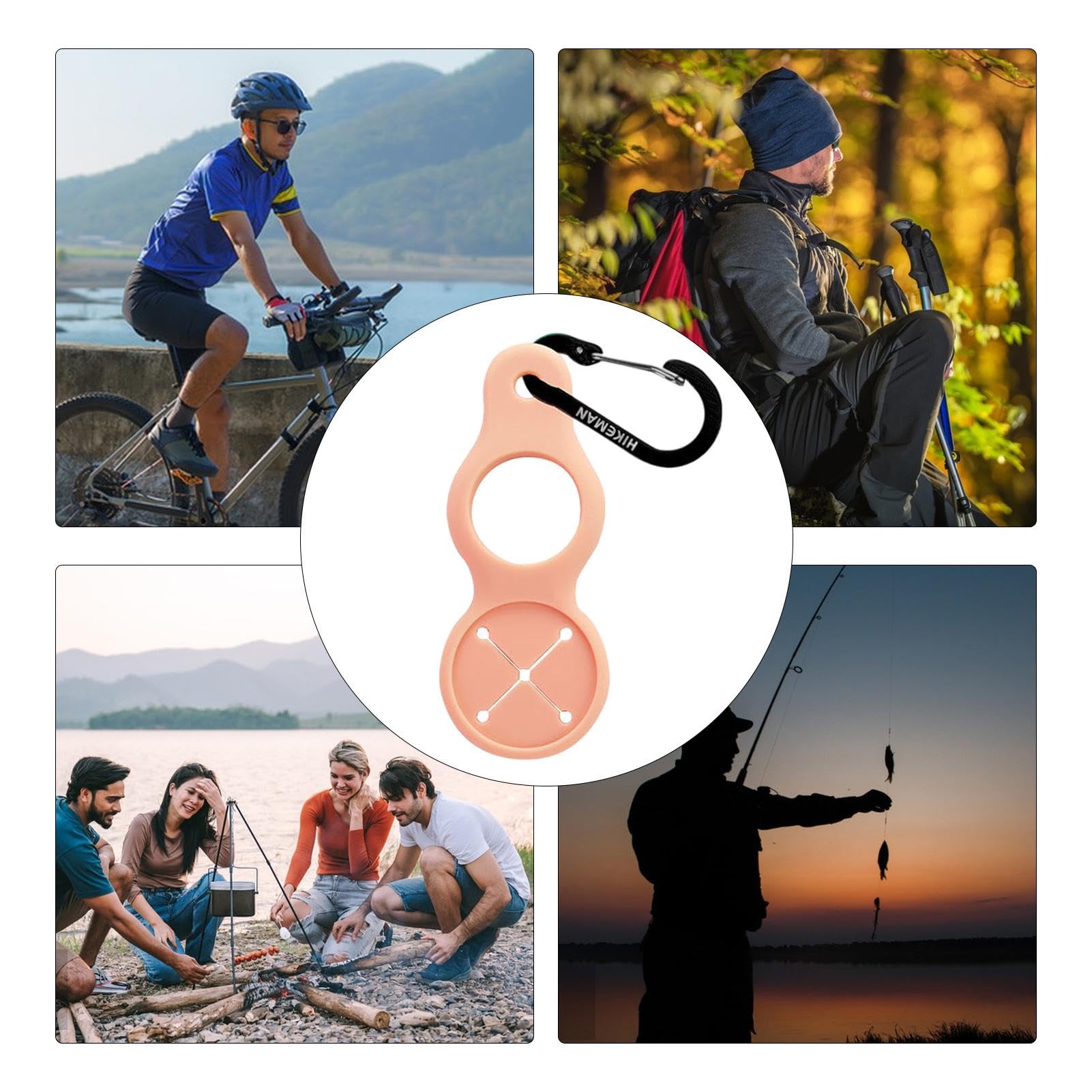 6 Moschettoni In Silicone Per Borracce - Gancio Appendi Bottiglia, Per Zaini E Attività Outdoor - Foto 4