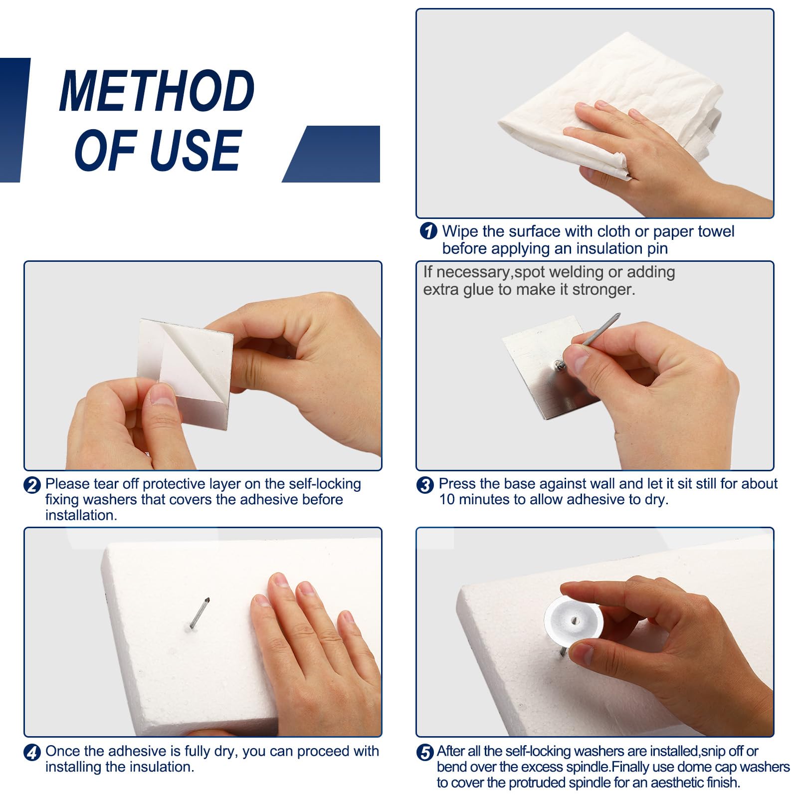 PATIKIL 100mm Self Stick Insulation Pins - Image 4
