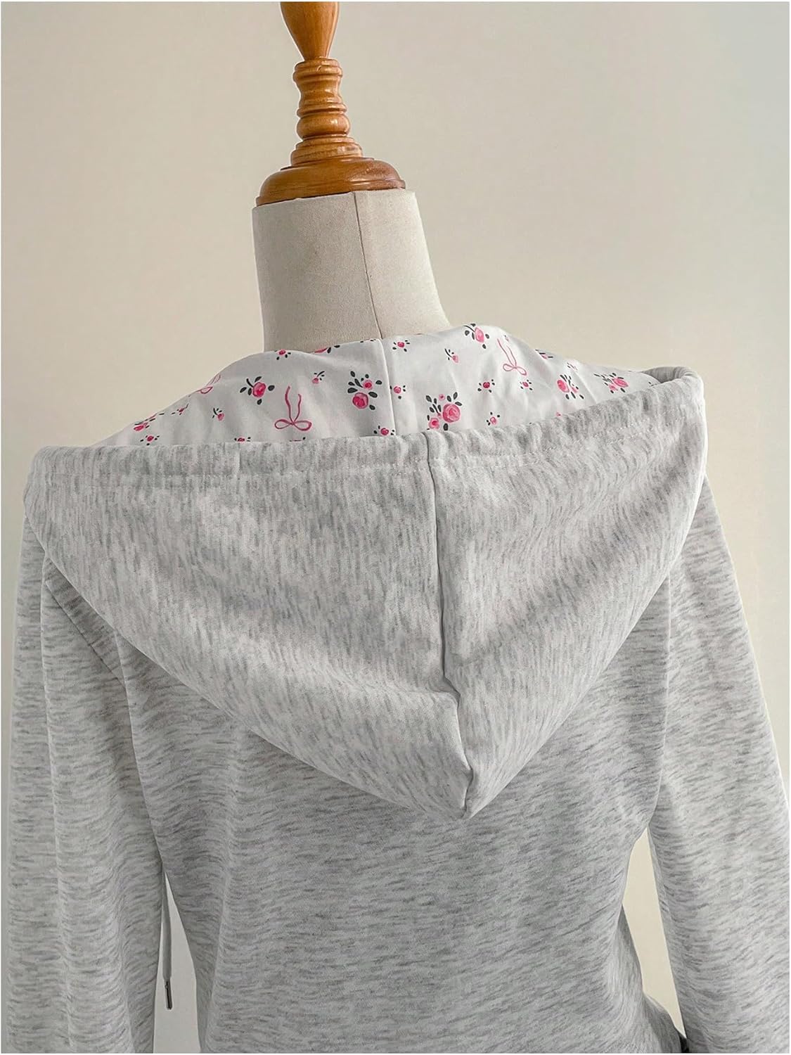 SweatyRocks Women's Zip Up Long Sleeve Hooded Sweatshirt Y2k Floral Print Drawstring Hoodies with Pockets - Image 5