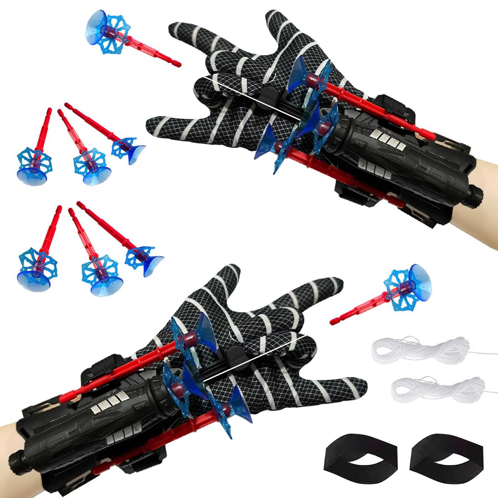 TKGEOUE Set di 2 Guanti Spiderm Giochi da Bambini Spiderm Web Launcher Toy Spiderm Launcher Glove Bambino Spiderm Man Toys Cosplay Giocattoli da Polso Set