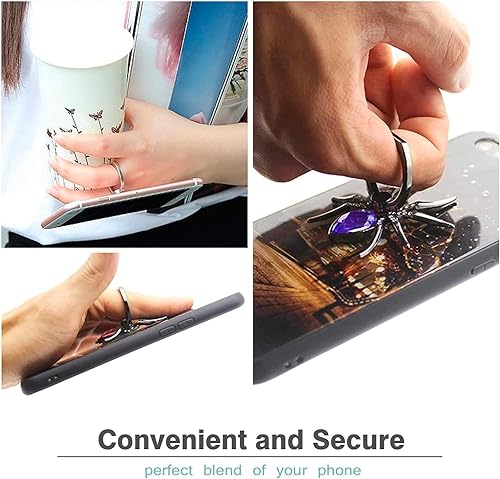 Miniatura 3 de Soporte para anillo de teléfono en forma de araña, soporte giratorio de 360 para teléfonos inteligentes, tabletas, iPhone, Android, bonito accesorio