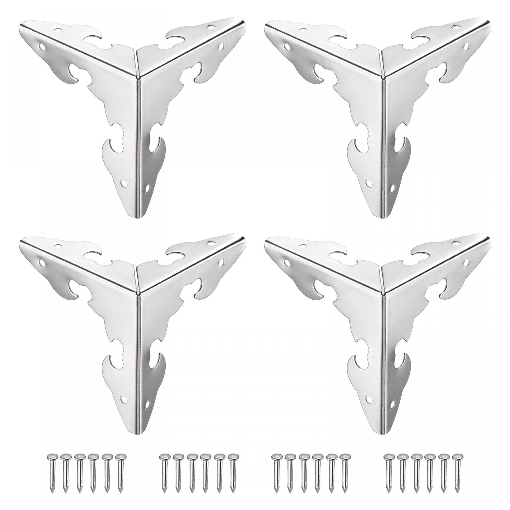 Muiltvoe 30 x 30 x 30mm Metal Box Corner Protectors Edge Guard Bronze Tone 20pcs