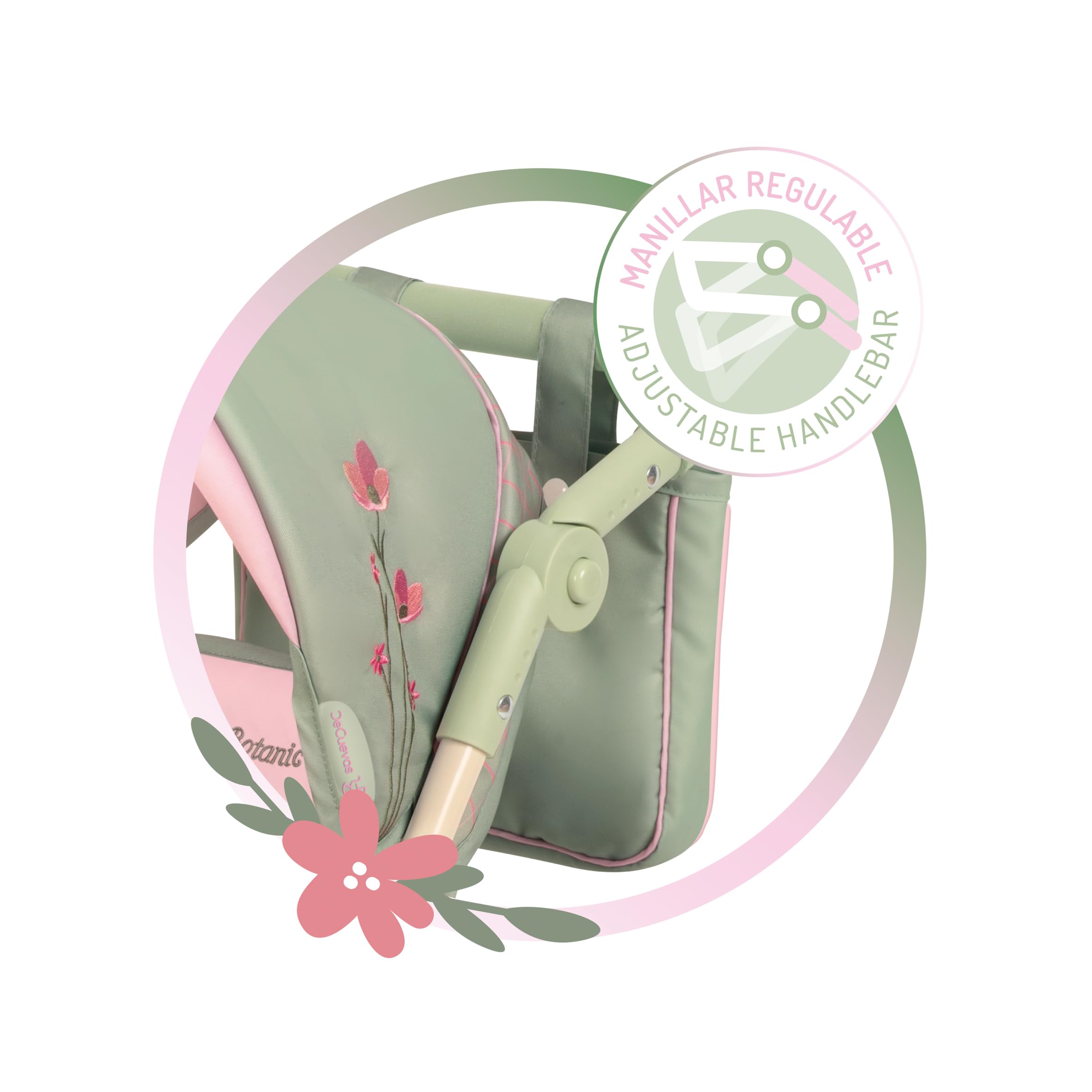 Carro de Muñecas Silla Gemelar Plegable con Bolso Botanic DeCuevas 90368