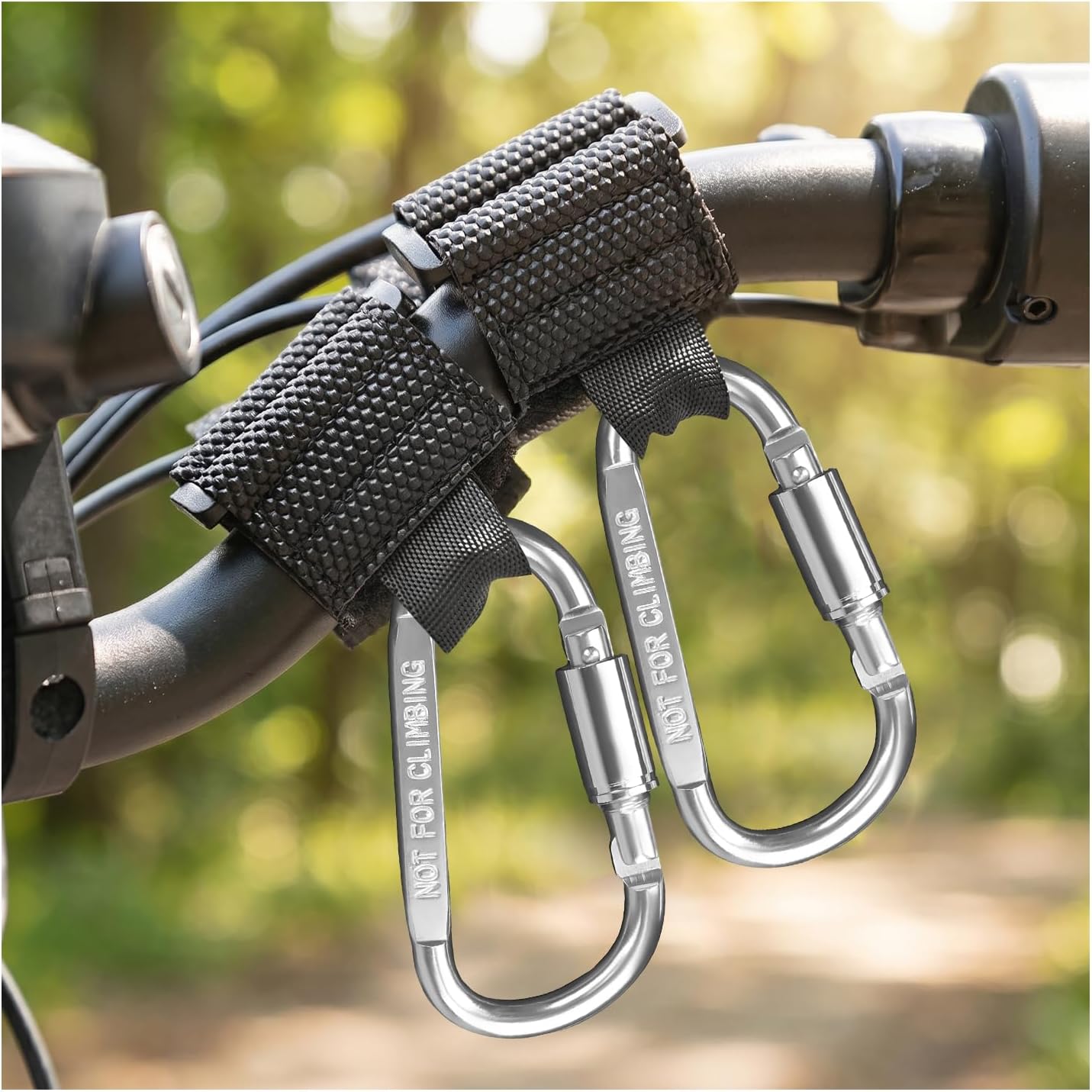 2 PCS Hook for Hanging Helmet Goggle Bag, Multi-Purpose Handlebar Carabiner Hanger, Helmet Strap Clip for Motorcycle (Silver)