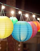 Vista 5 de Treela 48 linternas de papel para decoración de fiesta, decoración de papel redondo chino de 4/6/8/10 pulgadas, lámparas colgantes asiáticas