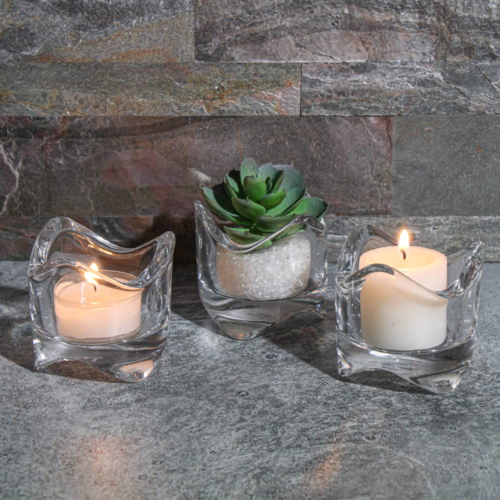 Richland Swirl Top Votive and Tealight Candle Holder Set of 12