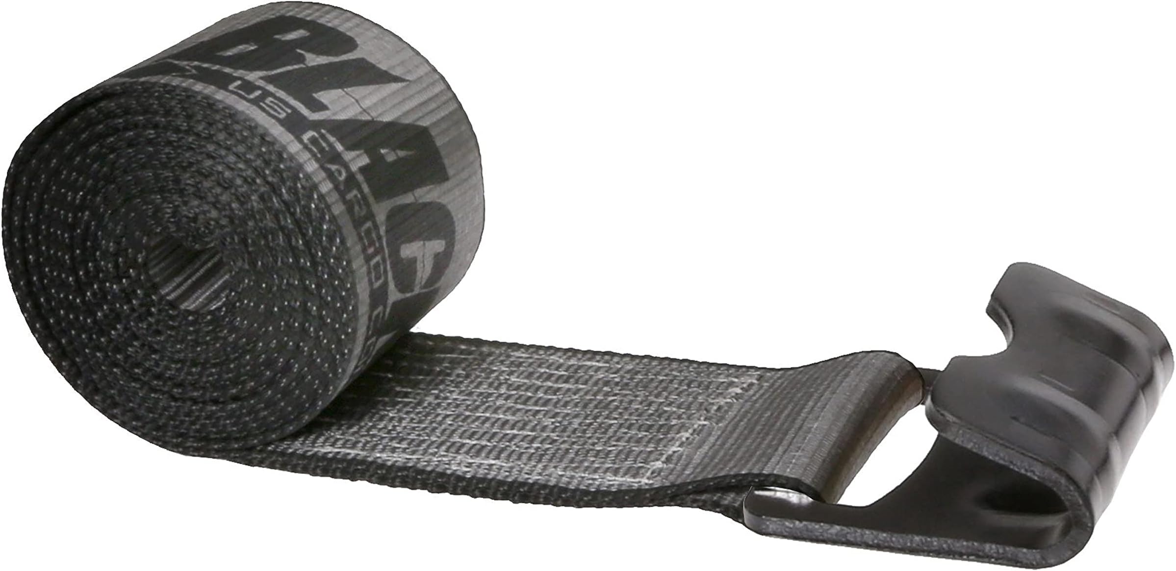 Blackline Heavy-Duty 4 Inch Winch Strap with Flat Hook, 4 Inches Wide x 30 Feet Long, Black Winch Straps, Dependable Tiedowns