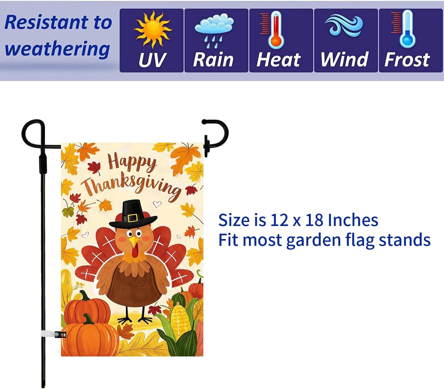 12-Pack Seasonal Garden Flags Set – Double-Sided 3-Layer Polyester Yard Flags with Sun-Blocking Fabric, 12x18 Inch Weatherproof Holiday Outdoor Decor for All Seasons, Includes Valentine’s Day, Easter, 4th of July, Halloween, Thanksgiving, Christmas & More - Image 3