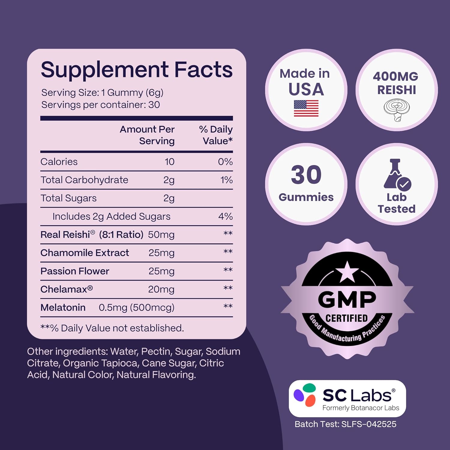 Slumber Rest & Renew Sleep Gummies, Vegan Sleep Aid With Organic Passion Flower, Chamomile, & Pure Reishi Mushroom to Support Relaxation Before Bed, Plant Based, Low Sugar, Strawberry Flavor, 30 Count - Image 9