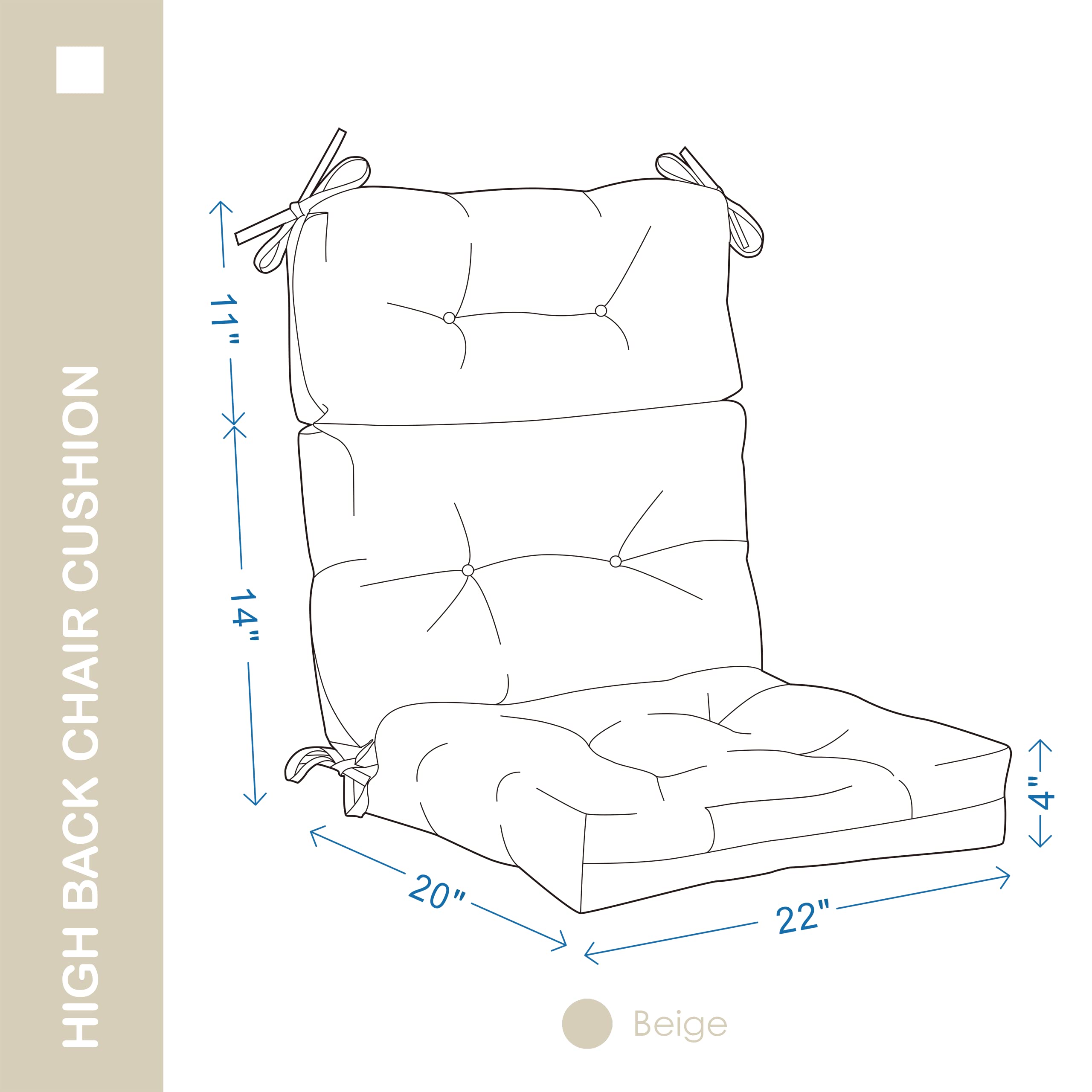 Coussin De Chaise à Dossier Haut Pour Intérieur/extérieur - Assise