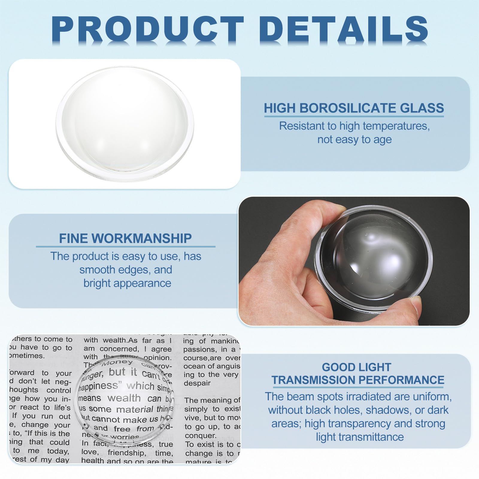 PATIKIL Diameter 64mm Flat Convex Lens - Image 3