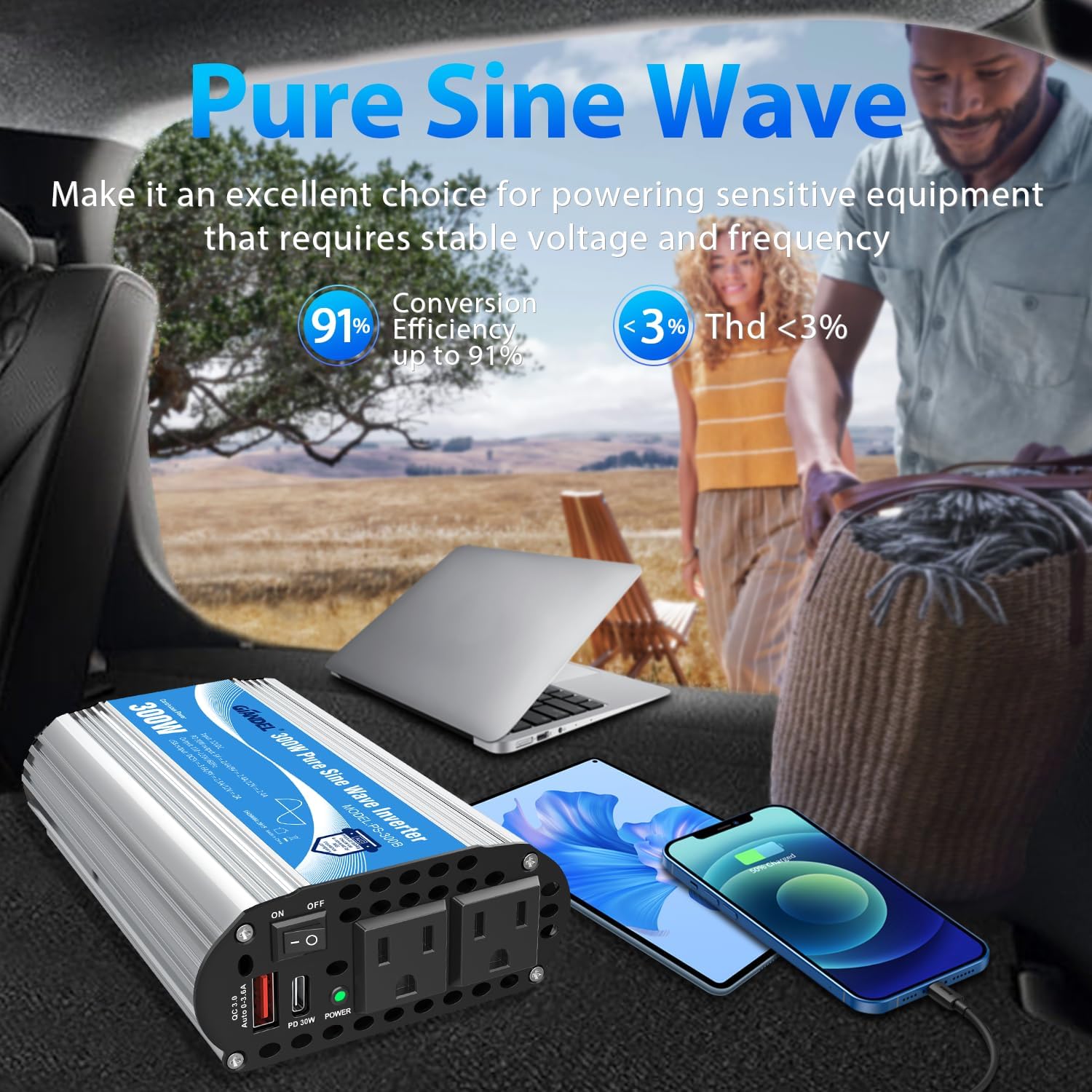 Inverter Giandel con funzione onda sinusoidale pura