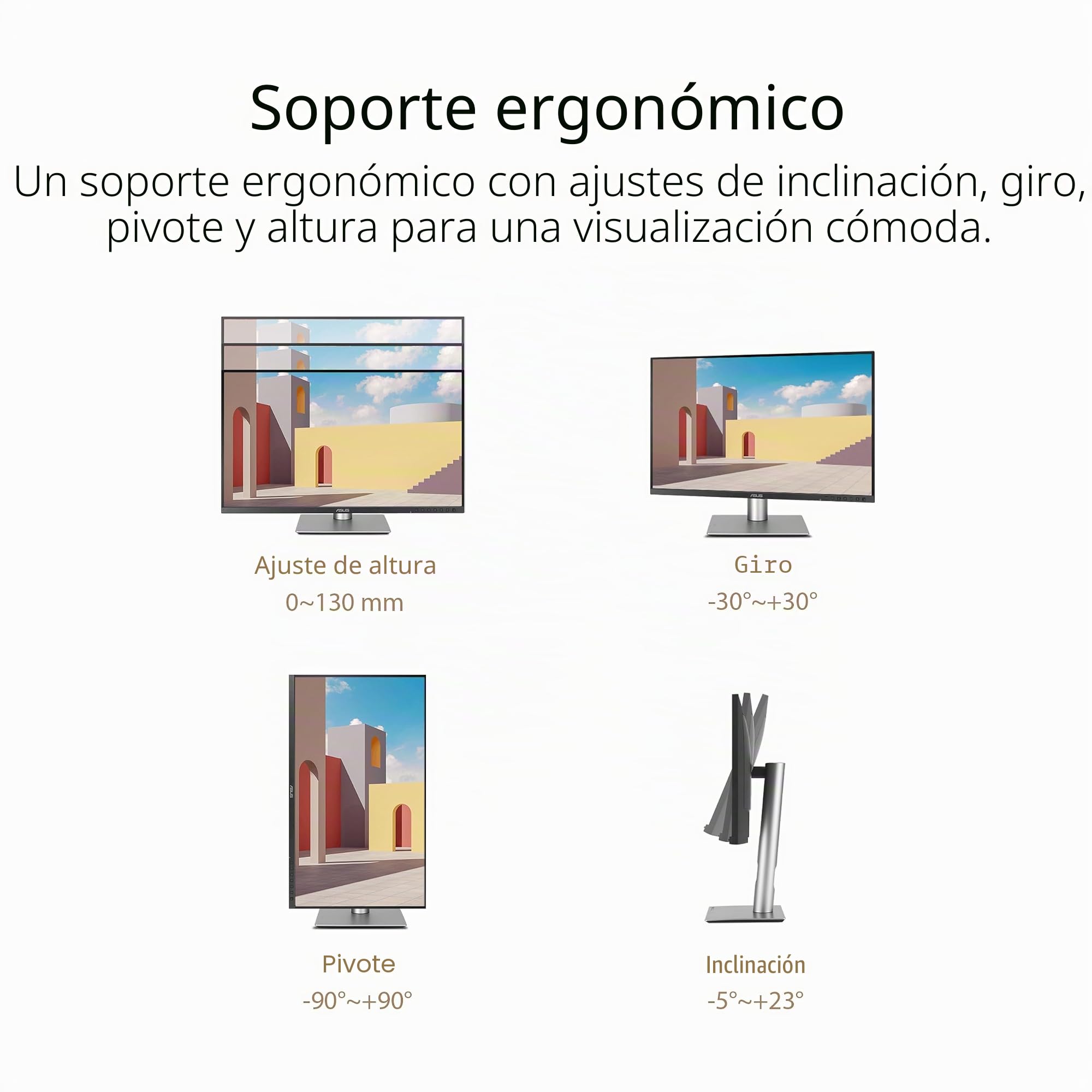 ASUS ProArt Display PA24ACRV - Monitor Profesional de 23,8 Pulgadas, IPS, QHD(2560x1440), 95% DCI-P3, ΔE<2, USB-C, VESA DisplayHDR 400, VESA MediaSync, Soporte ergonómico, Sostenibilidad ecológica