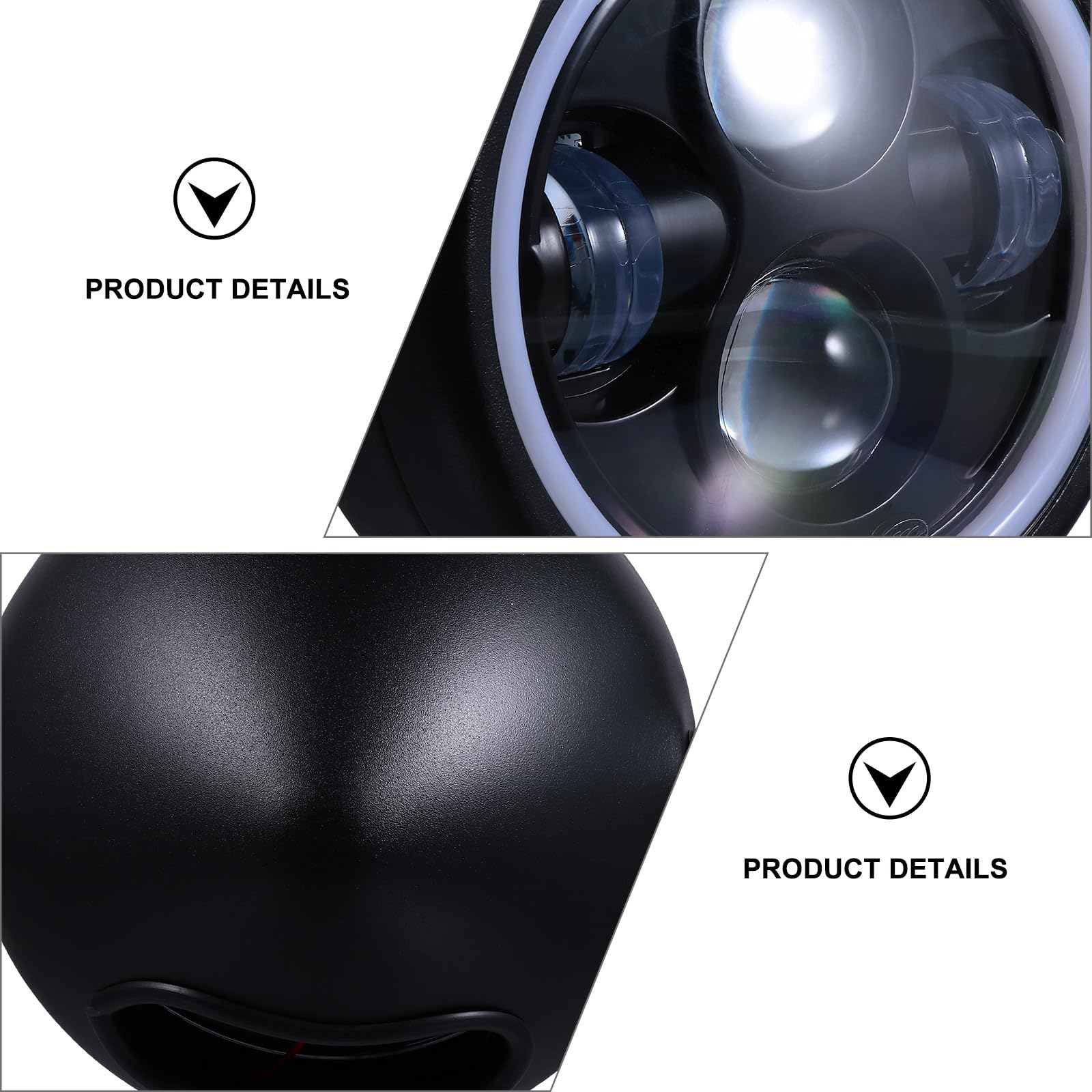 POPETPOP Lampada Frontale LED per Motociclette 35w 12v in Acciaio Inossidabile e Vetro Stile Retro, per Guida Notturna e Condizioni di Nebbia