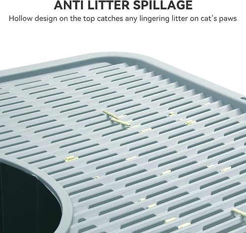 Miniatura 6 de YITAHOME Caja de arena grande cerrada para gatos con cubierta de tapa, inodoro con capucha para gatos sin olor con cuchara de arena, filtro