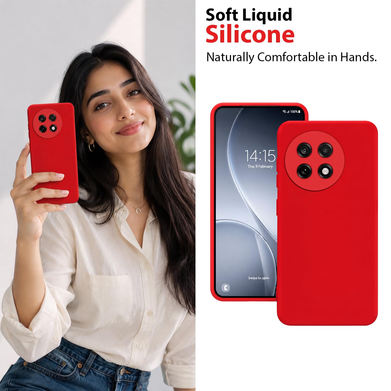 OnePlus 13R 5G Silicone Case - Red -5