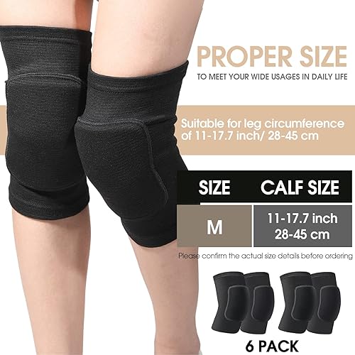 Miniatura 2 de Yunsailing 6 pares de rodilleras para mujeres y hombres, suaves y transpirables, rodilleras tácticas, rodilleras de entrenamiento para baloncesto,