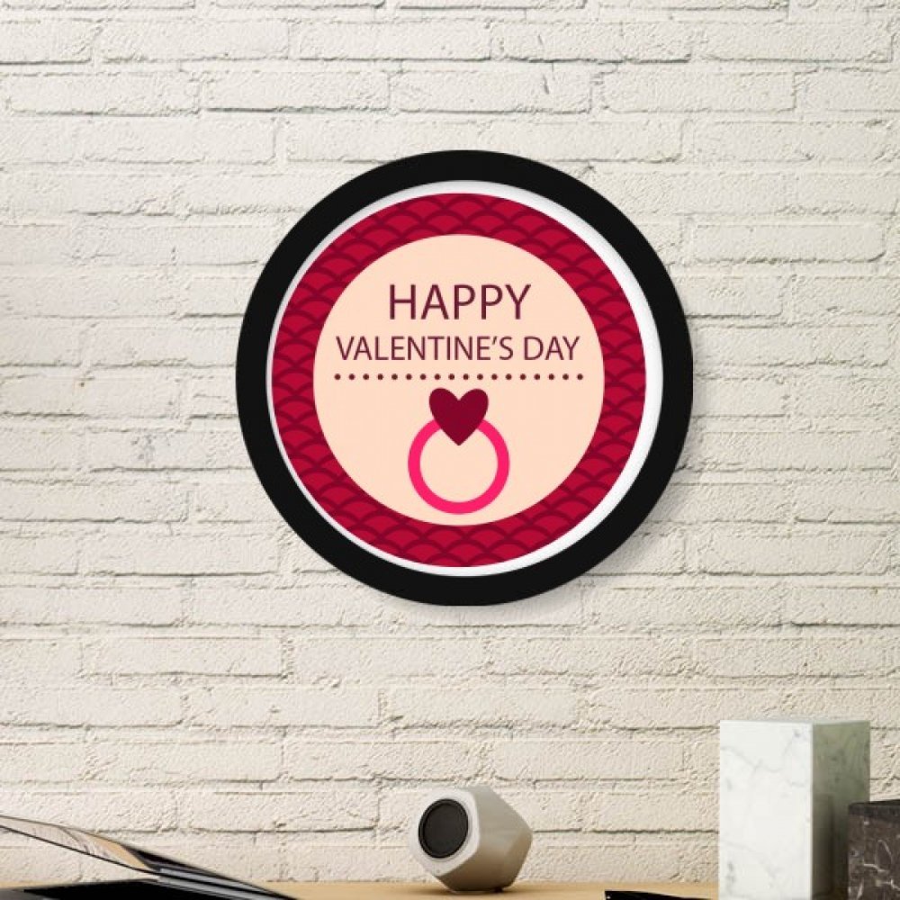 Joyeuse Saint-Valentin Art Prints Cadre Noir Large Illustration Coeur