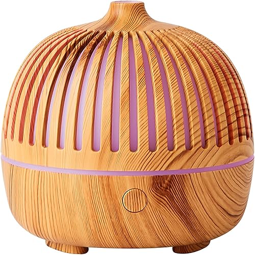 Essential Oil Diffuser,180ml Wood Grain Aromatherapy Diffuser,Small Oil Diffuser with USB 7 LED Light Color,Waterless Auto Shut-Off for Home Office