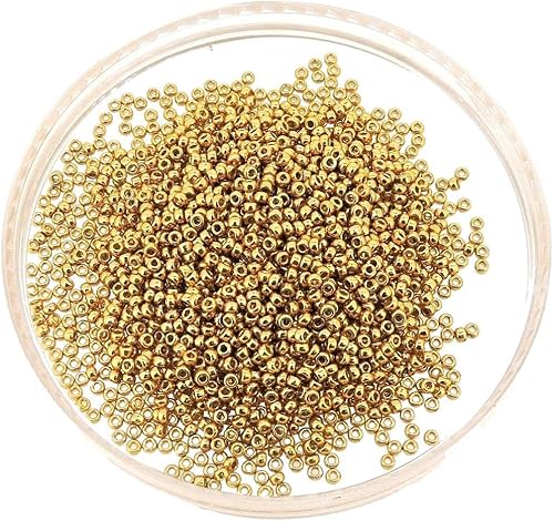 Miniatura 5 de Miyuki Cuentas redondas de semillas de Rocaille Tamaño 150 0.29 oz Duracoat Oro Galvanizado
