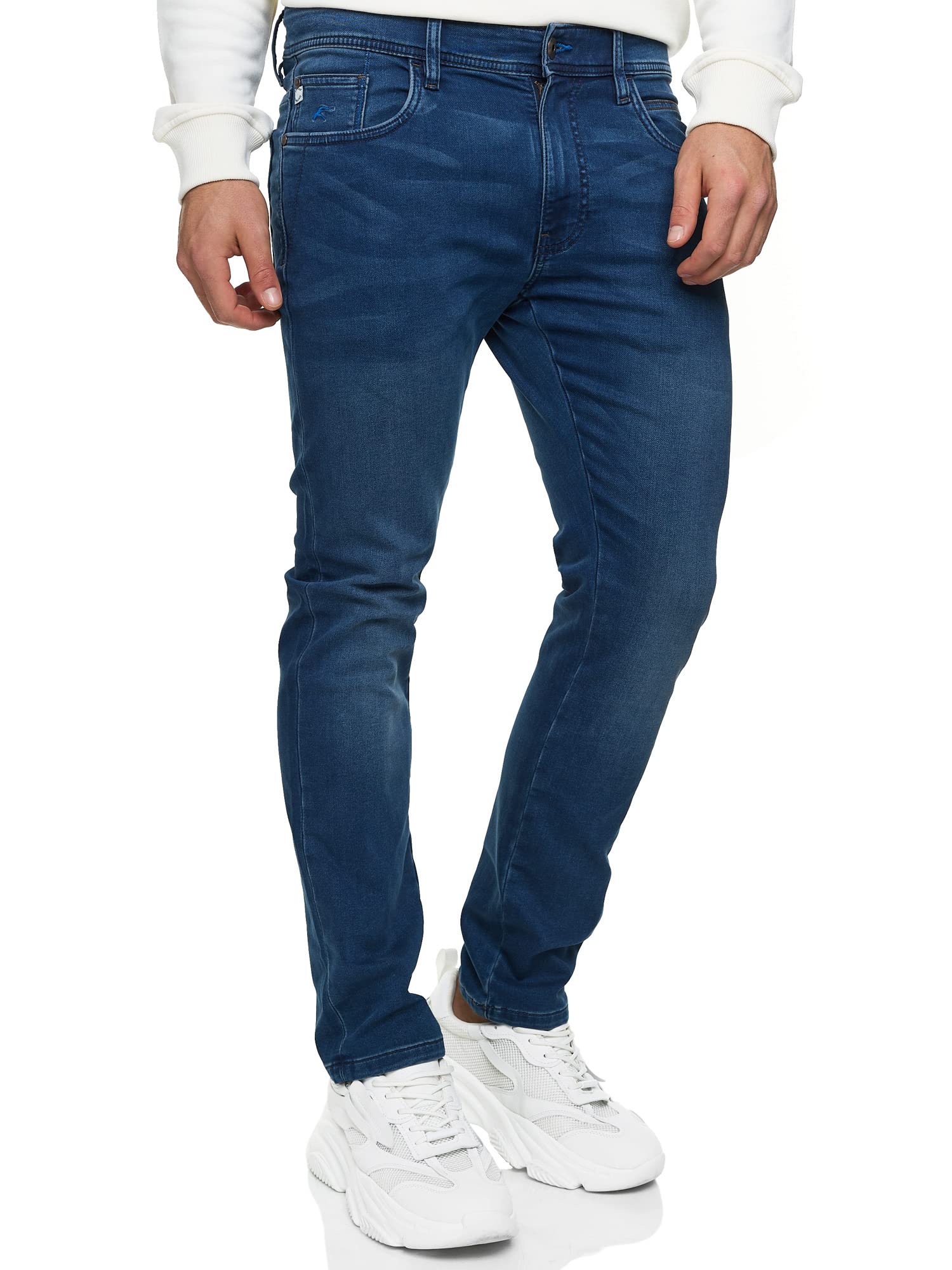 Indicode InValoy Jeansbroek voor heren met stretch van katoen | herenjeans denim jeans voor mannen, Black Ice, 34W / 32L