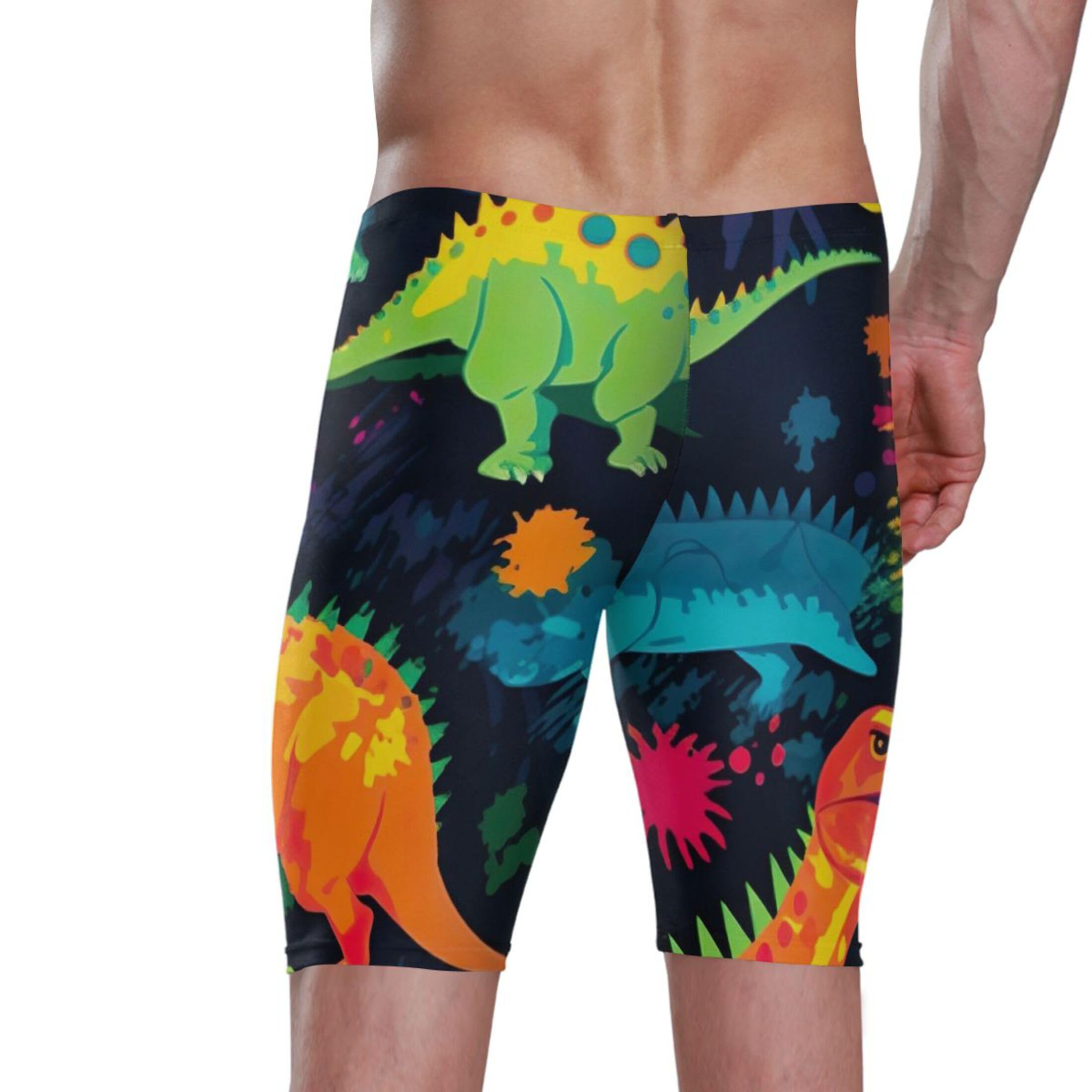Cute Dinosaur Dino Animal Mens Swim Jammers Swimsuit XL B0401307