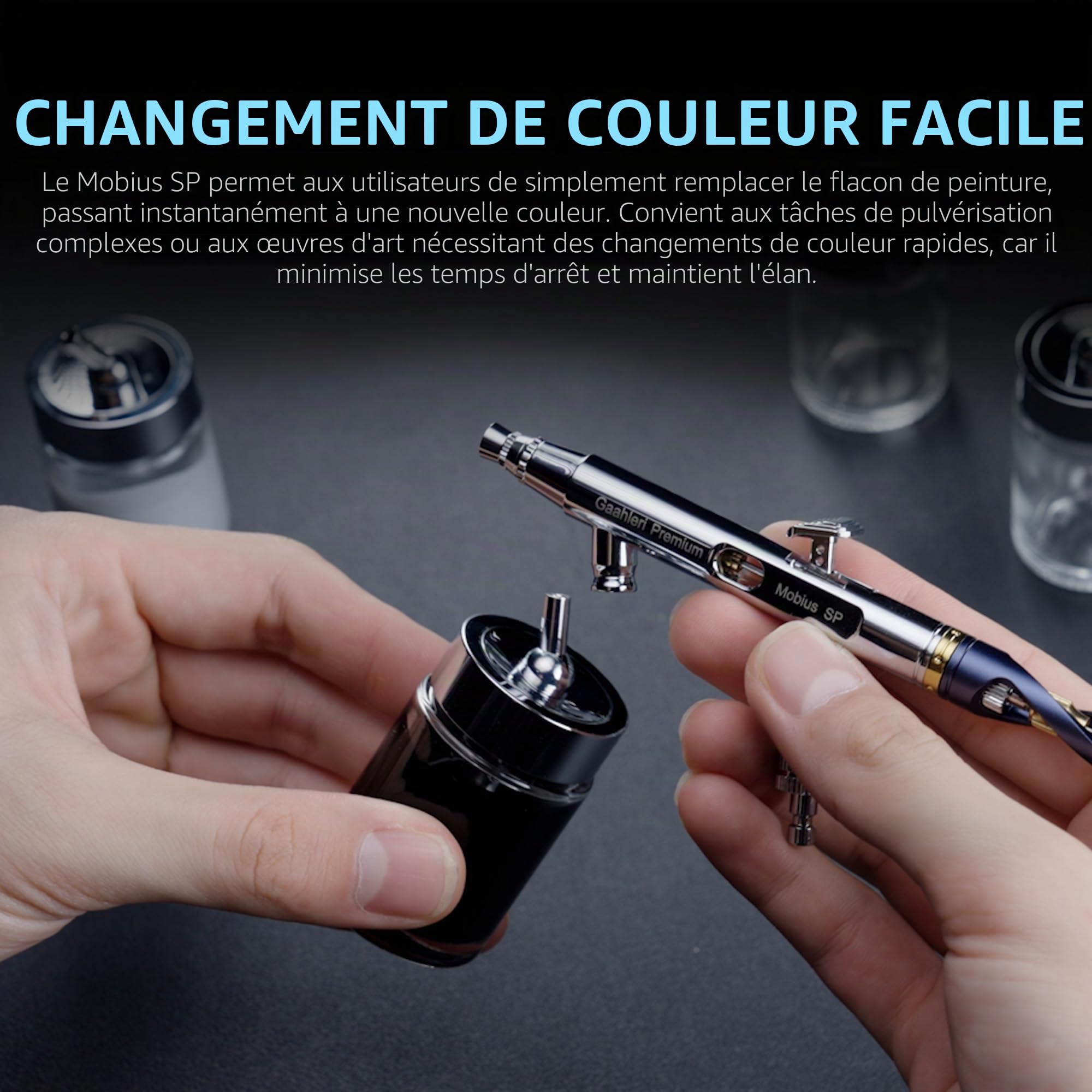 Gaahleri Airbrsuh Premium Series Mobius Aérographe avec siphon