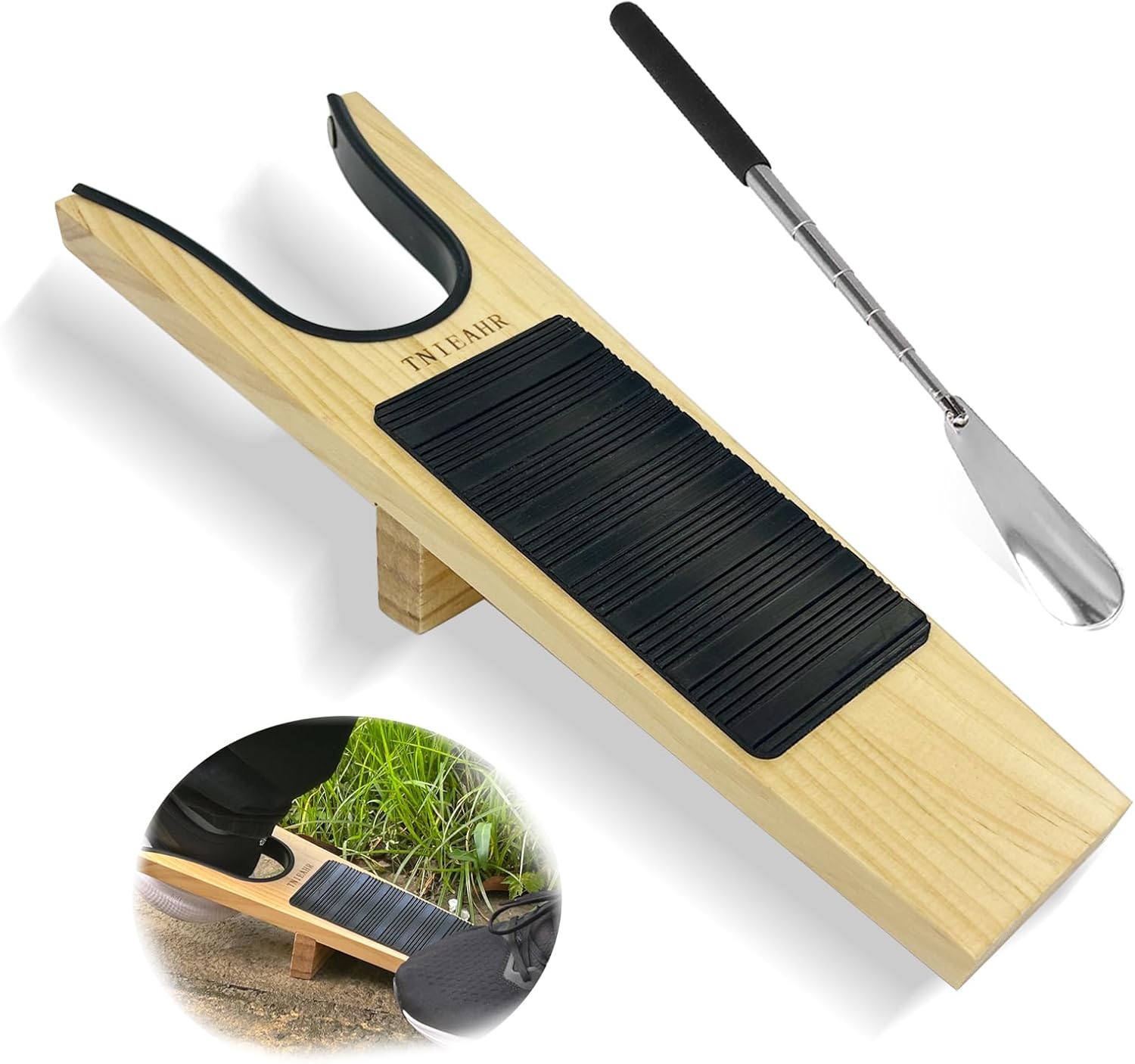 Calzador de Botas de Madera con Base Antideslizante