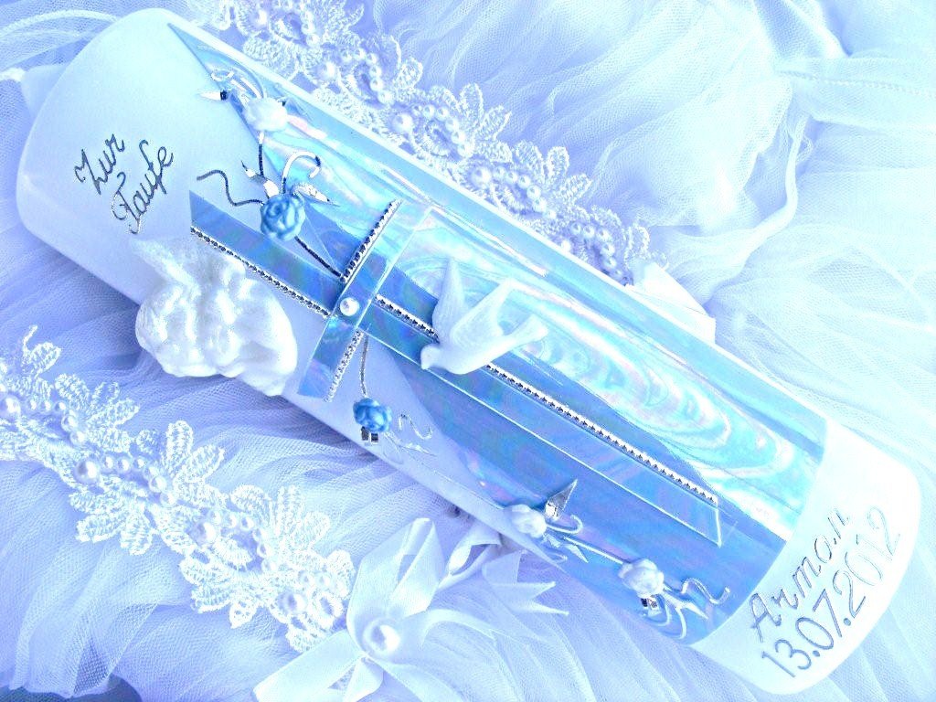 Candela per battesimo per comunione, per ragazzo, 250/70 mm, VT-06, con accessori per scrivere