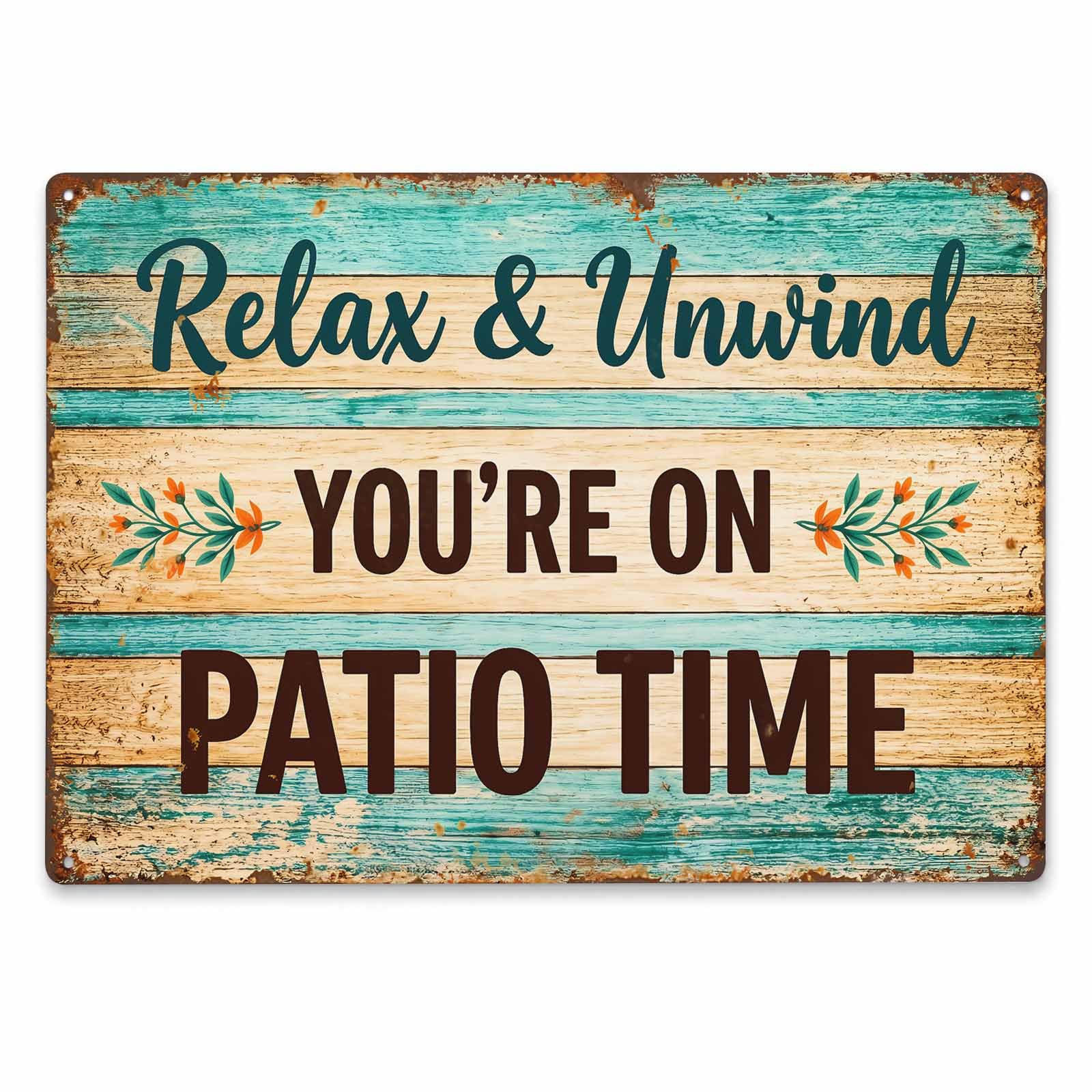 Relax Unwind Lounge Chair Vintage Metal Tin Sign 8x12,Waterproof